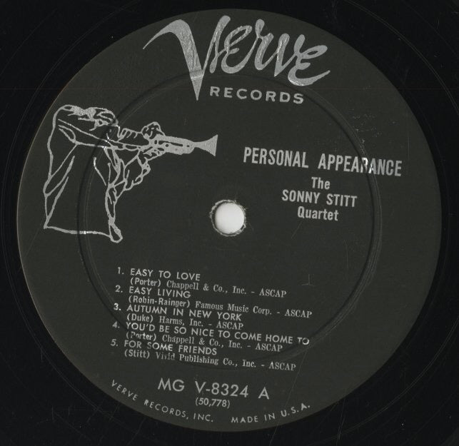 Sonny Stitt Quartet / ソニー・スティット / Personal Appearance (MG V-8324)