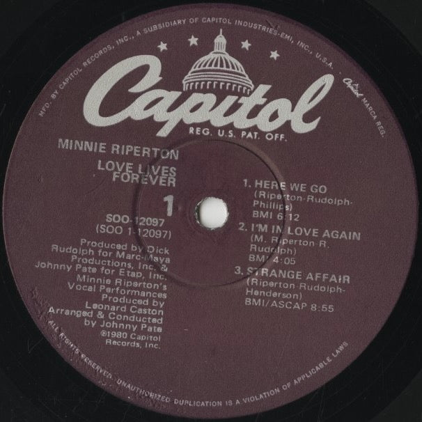 Minnie Riperton / ミニー・リパートン / Love Lives Forever (SOO-12097)