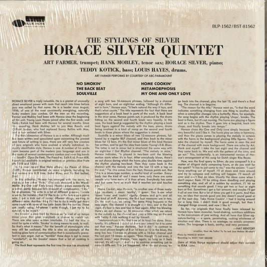 Horace Silver Quintet - The Stylings Of Silver (BST-81562) 1975 US Blue Note|中古LP