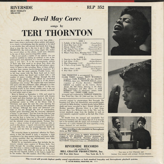 Teri Thornton - Devil May Care (SMJ-6142) LP 1976 JPN Riverside|中古LP