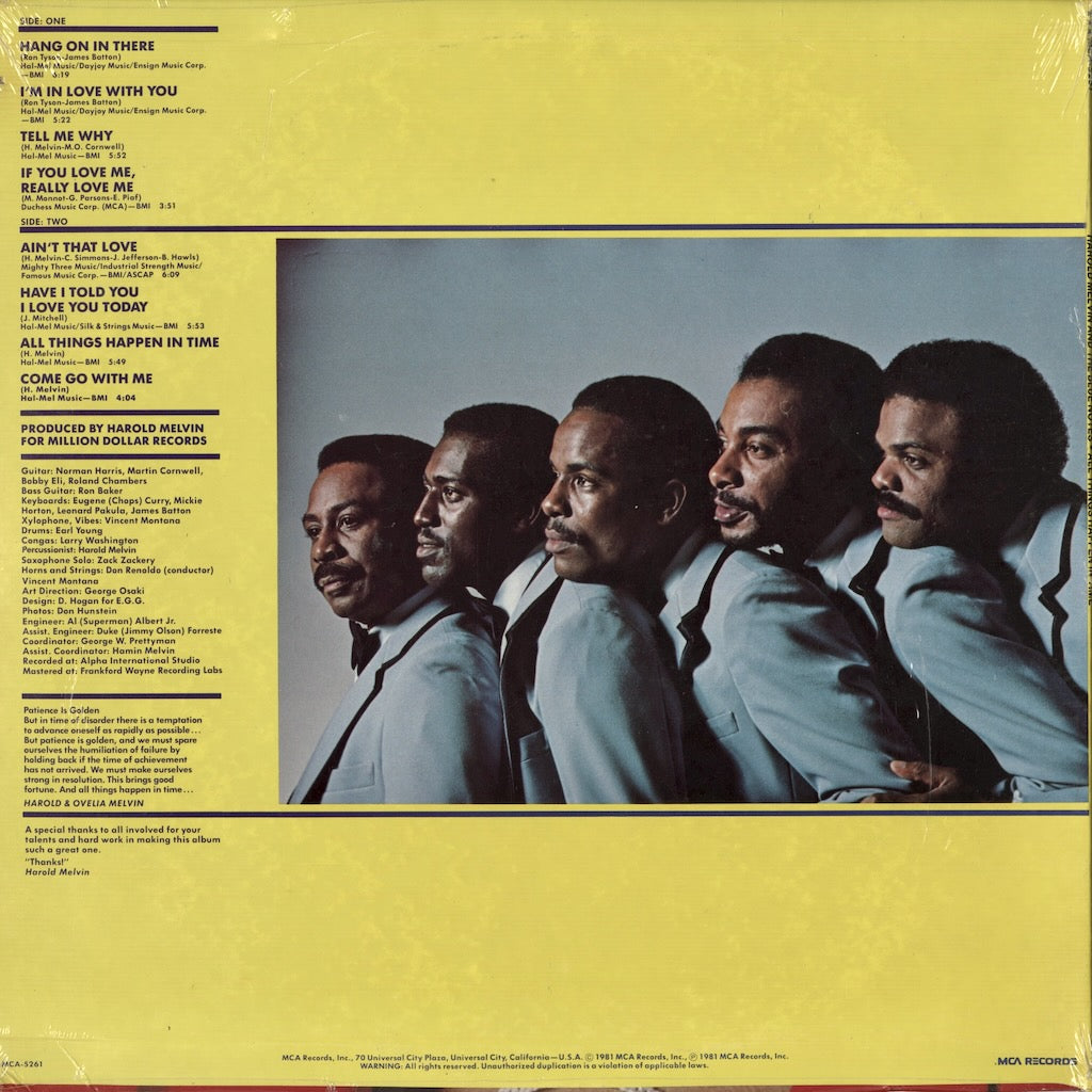 Harold Melvin & The Blue Notes - All Things Happen In Time (MCA-5261) 1981 US MCA|中古LP
