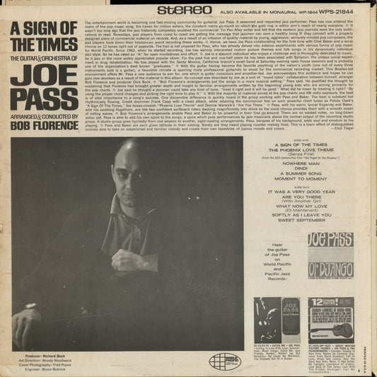 Joe Pass - A Sign Of The Times (WS-1844) 1966 US World Pacific STEREO|中古LP