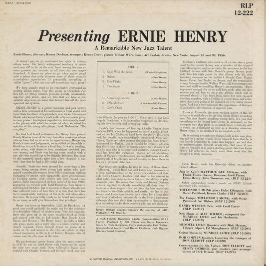 Ernie Henry – Presenting Ernie Henry (SMJ-6040M) 1974 JPN Milestone | 中古LP