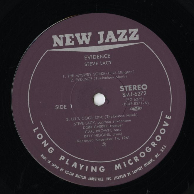 Steve Lacy with Don Cherry / Evidence (SMJ-6272) LP JPN New Jazz|中古LP