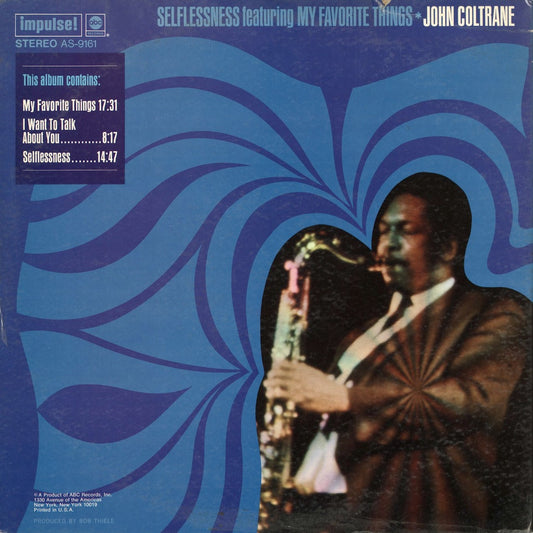 John Coltrane - Selflessness Featuring My Favorite Things (AS-9161) 1968 US Impulse|中古LP