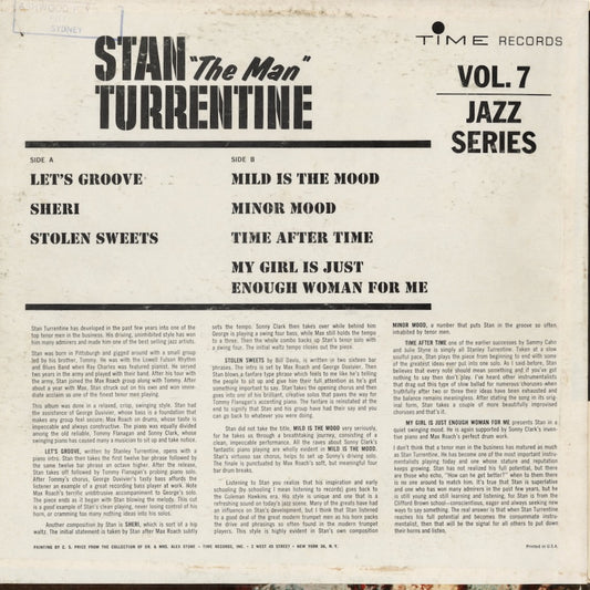 Stanley Turrentine - Stan "The Man" Turrentine (Time Vol.7) LP 1963 US Time Records