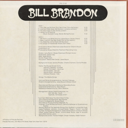 Bill Brandon - Bill Brandon (PRL 12149) 1977 US Prelude|中古LP