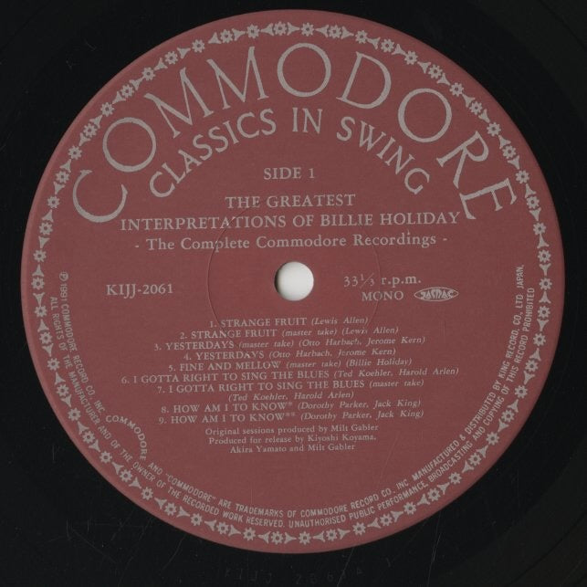 Billie Holiday / ビリー・ホリデイ / The Complete Commodore Recordings (KIJJ-2061-3)