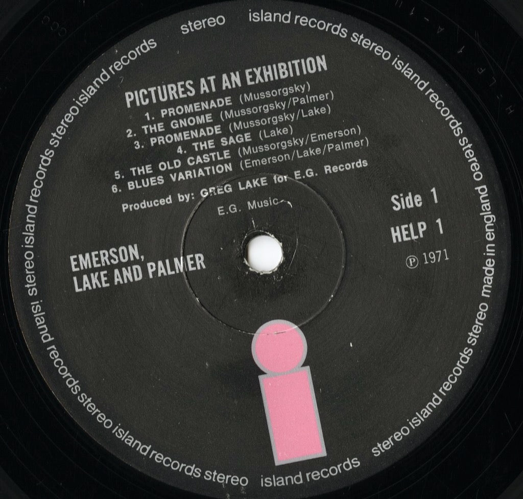 Emerson, Lake & Palmer - Pictures At An Exhibition (HELP 1) 1971 UK Island|中古LP