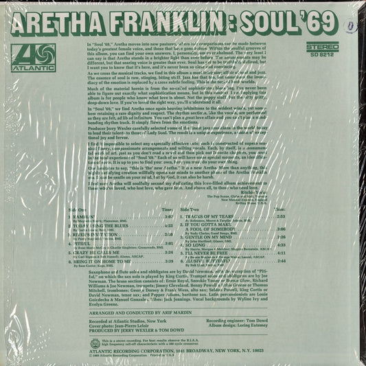 Aretha Franklin / Soul '69 (SD 8212) LP 1969 US Atlantic|中古LP