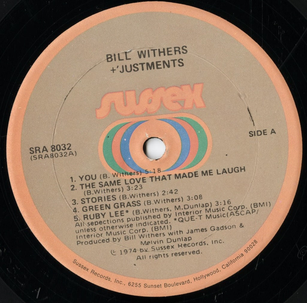 Bill Withers - +'Justments (SRA 8032) LP 1974 US Sussex|中古LP