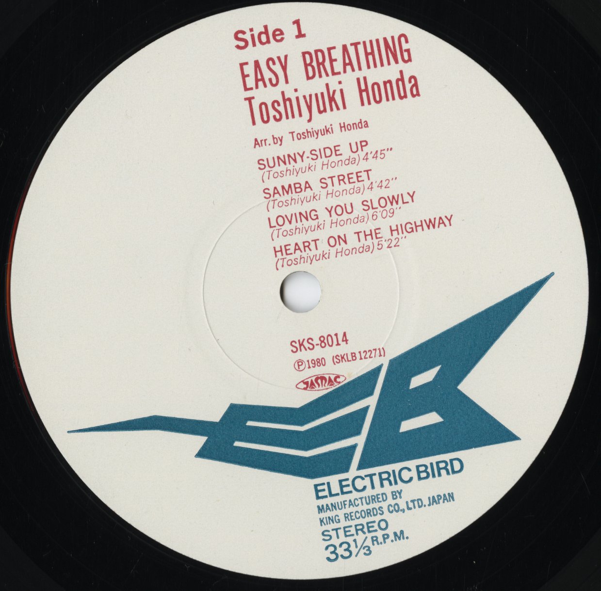Toshiyuki Honda - Easy Breathing (SKS-8014) LP 1980 JPN Electric Byrd|中古LP