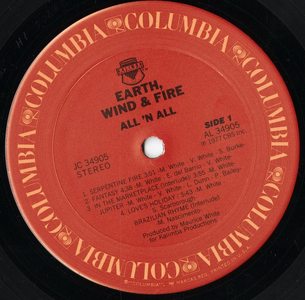Earth Wind & Fire - All N' All (JC 34905) LP 1977 US Columbia|中古LP
