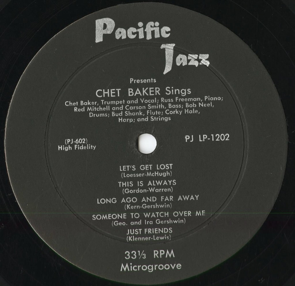 Chet Baker - Sings And Plays (PJ LP-1022) 1955 US Pacific Jazz|中古LP