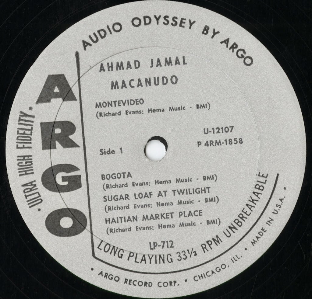 Ahmad Jamal - Macanudo (LP 712) 1963 US Argo|中古LP