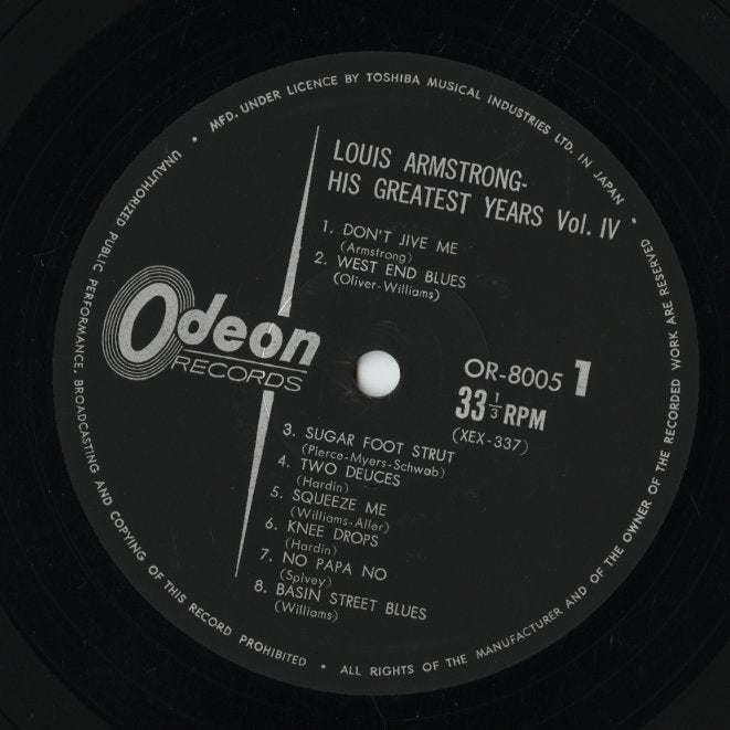 Louis Armstrong / ルイ・アームストロング / His Greatest Years, Vol.4 (OR-8005)