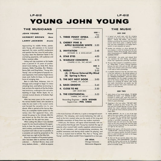 The John Young Trio - Young John Young (LP-612) US Argo|中古LP