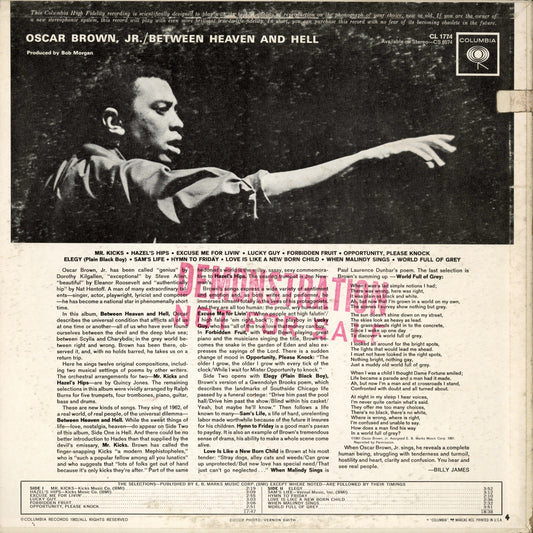 Oscar Brown Jr. – Between Heaven And Hell (CL 1774) LP 1962 US Columbia | 中古LP