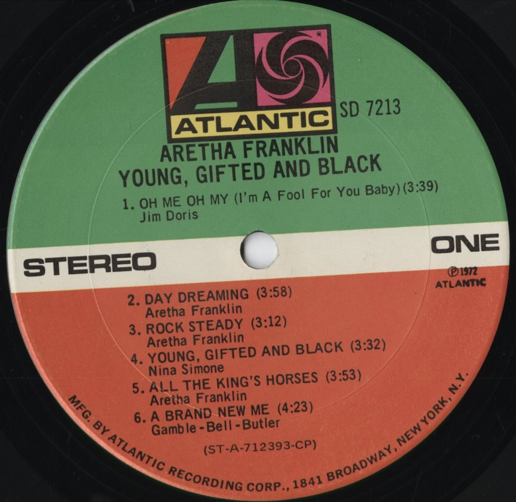 Aretha Franklin - Young Gifted And Black (SD 7213) 1972 US Atlantic|中古LP