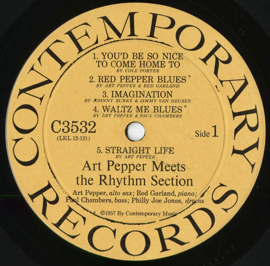 Art Pepper - Meets The Rhythm Section (C3532) 1957 US Contemporary|中古LP