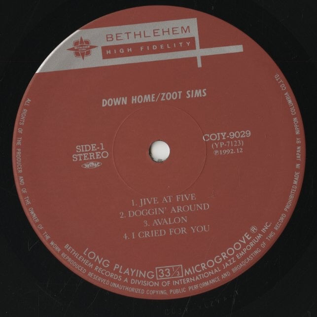 Zoot Sims / ズート・シムズ / Down Home (COJY-9029)