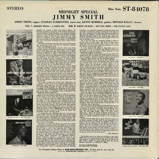 Jimmy Smith - Midnight Special (BN 4078) 1992 JPN Blue Note|中古LP