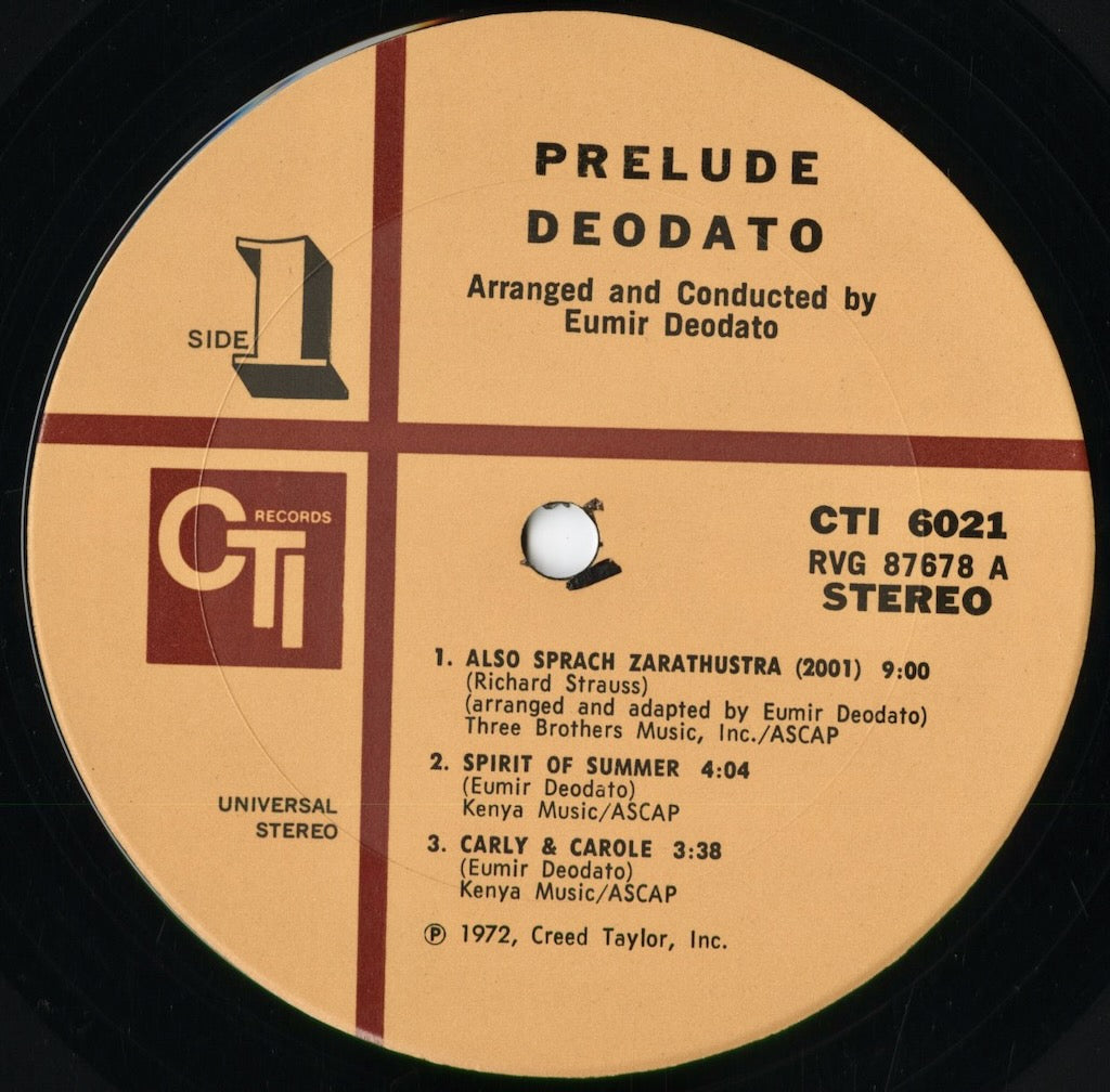 Deodato - Prelude (CTI6021) 1973 US CTI|中古LP