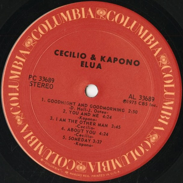 Cecilio & Kapono – Elua (PC 33689) LP 1975 US Columbia | 中古LP