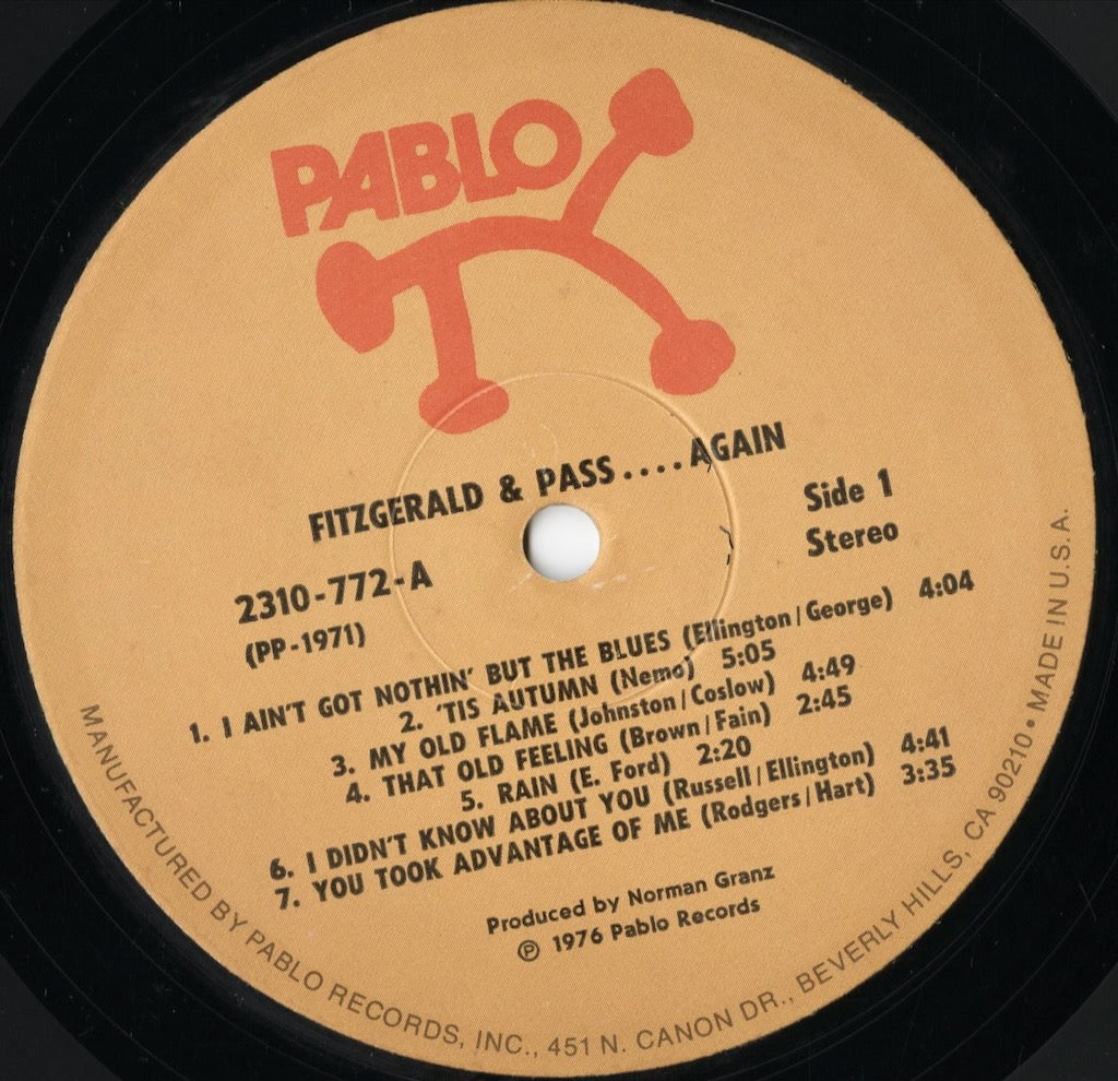 Ella Fitzgerald - Fitzgerald & Pass... Again (2310-772) LP 1976 US Pablo|中古LP