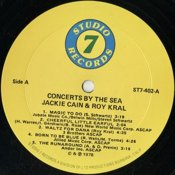 Jackie Cain & Roy Kral / ジャッキー・ケイン ロイ・クラル / Concerts By The Sea (ST7-402)