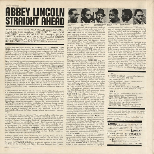 Abbey Lincoln - Straight Ahead (SOPC 57007) LP 1970 JPN Candid - CBS/Sony|中古LP