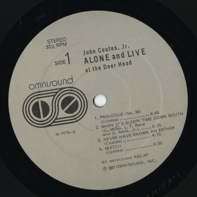 John Coates, Jr. - Alone And Live At the Deer Head (N 1015) LP 1977 US Omnisound|中古LP