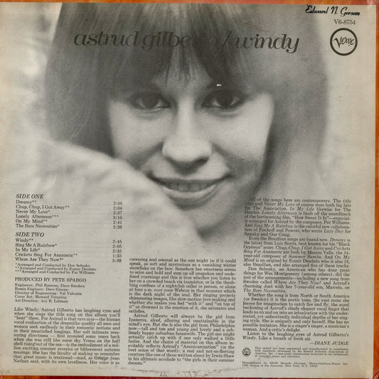 Astrud Gilberto - Windy (V6-8754) 1968 US Verve|中古LP