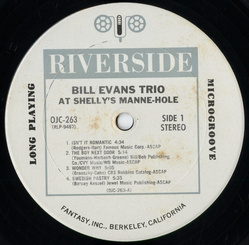 Bill Evans Trio - At Shelly's Manne-Hole, Hollywood, California (OJC-263) 1986 US Original Jazz Classics|中古LP