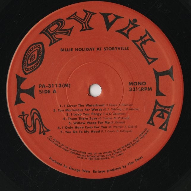 Billie Holiday / ビリー・ホリデイ / Billie Holiday At Storyville (PA-3113(M))