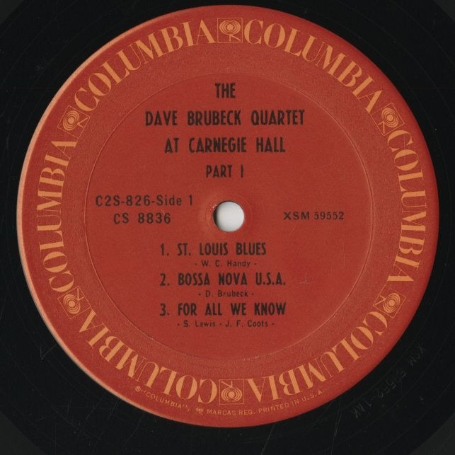 Dave Brubeck / デイヴ・ブルーベック / At Carnegie Hall (C2S-826)