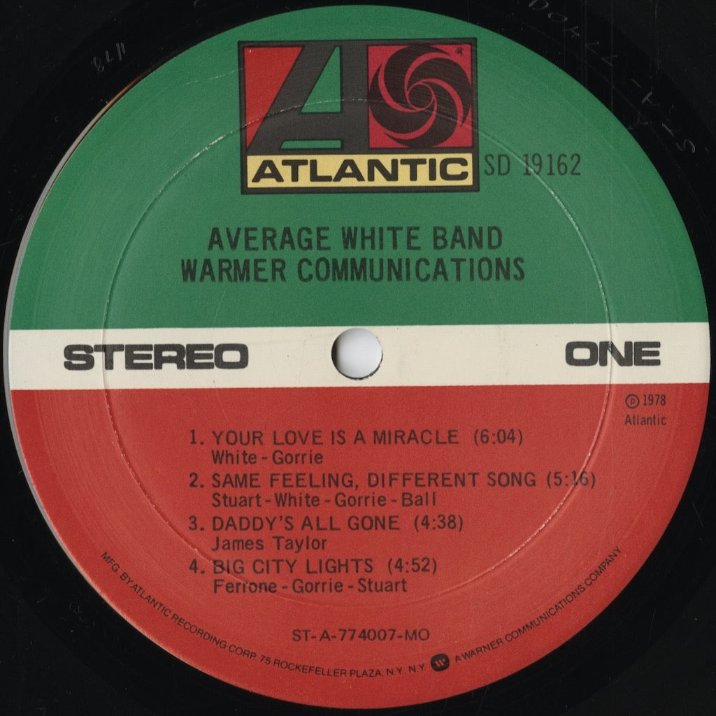 Average White Band - Warmer Communications (SD 19162) 1978 US Atlantic|中古LP