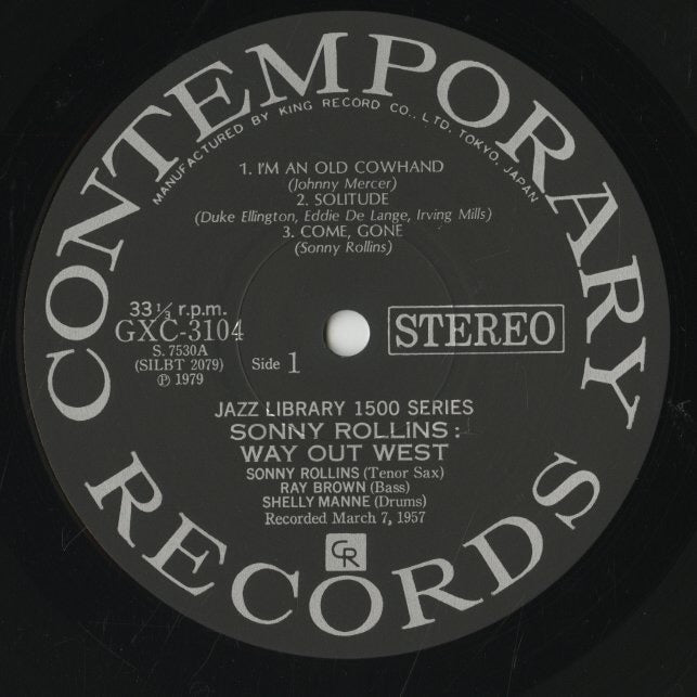 Sonny Rollins / ソニー・ロリンズ / Way Out West (GXC-3104)