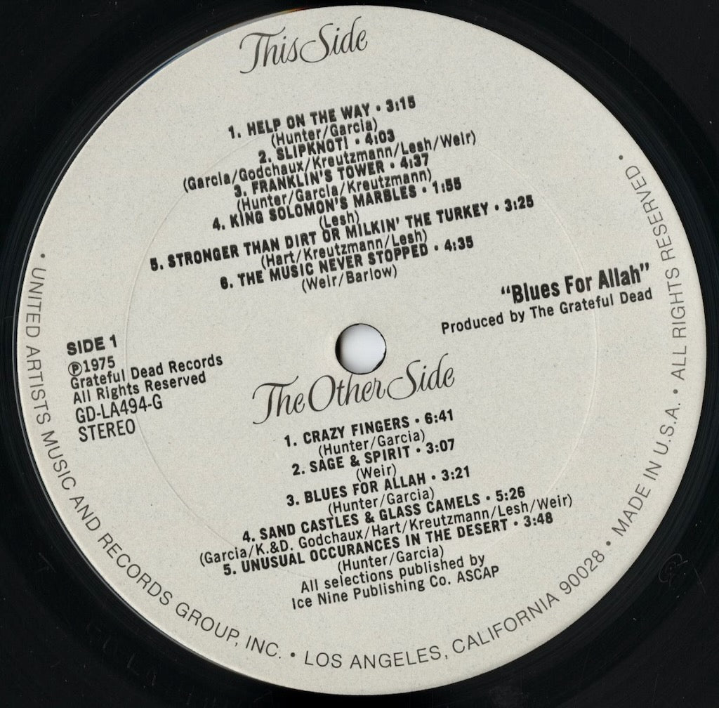 Grateful Dead - Blues For Allah (GD-LA494-G) LP 1975 US Grateful Dead Records|中古LP