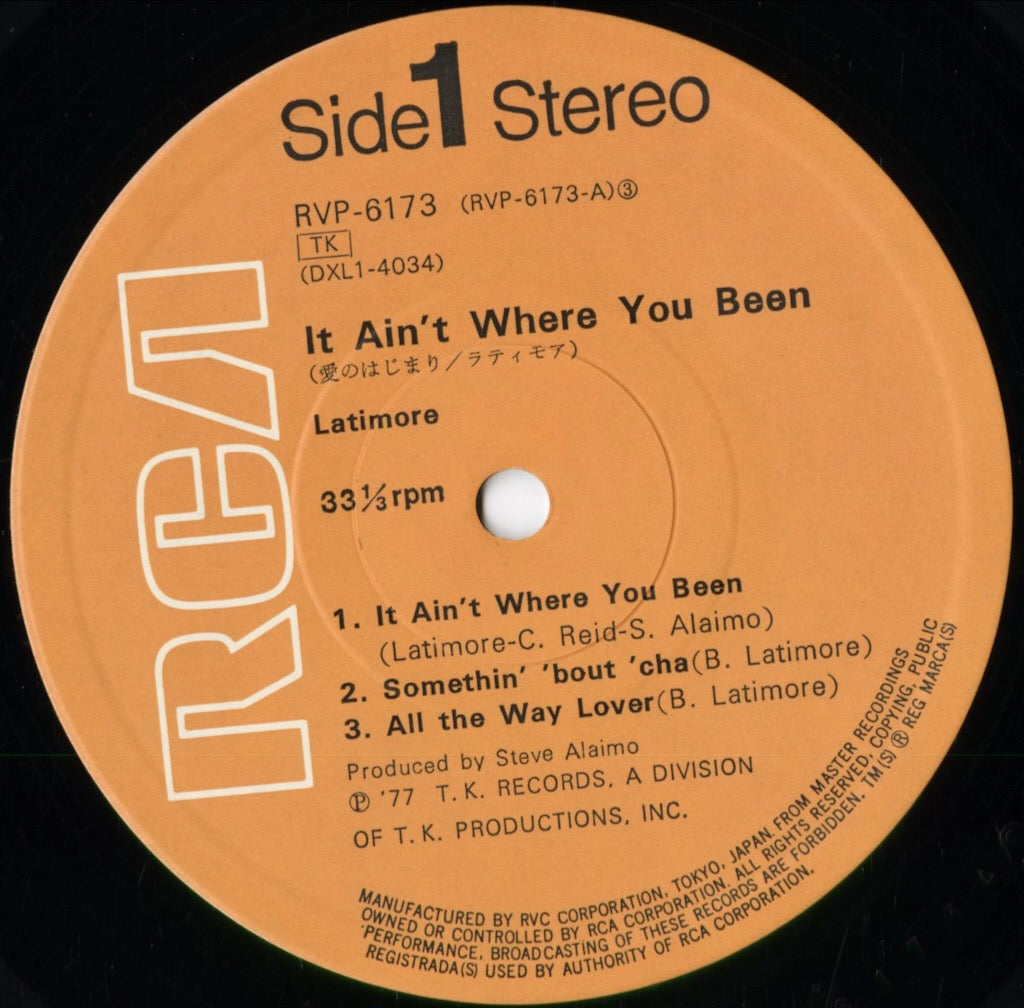 Latimore - It Ain't Where You Been (RVP-6173) 1977 JPN RCA|中古LP