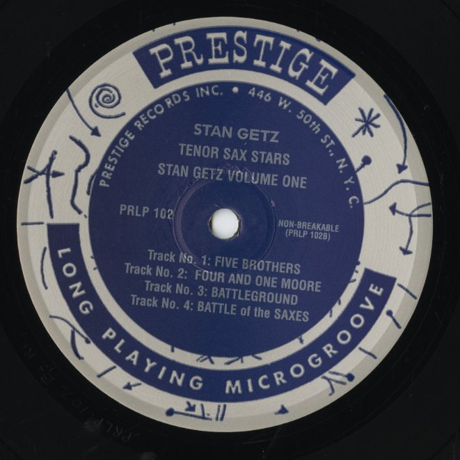 Stan Getz - Stan Getz Tenor Sax Stars – Volume One (PRLP 102) 10inch 1980s US Fantasy|中古10インチ