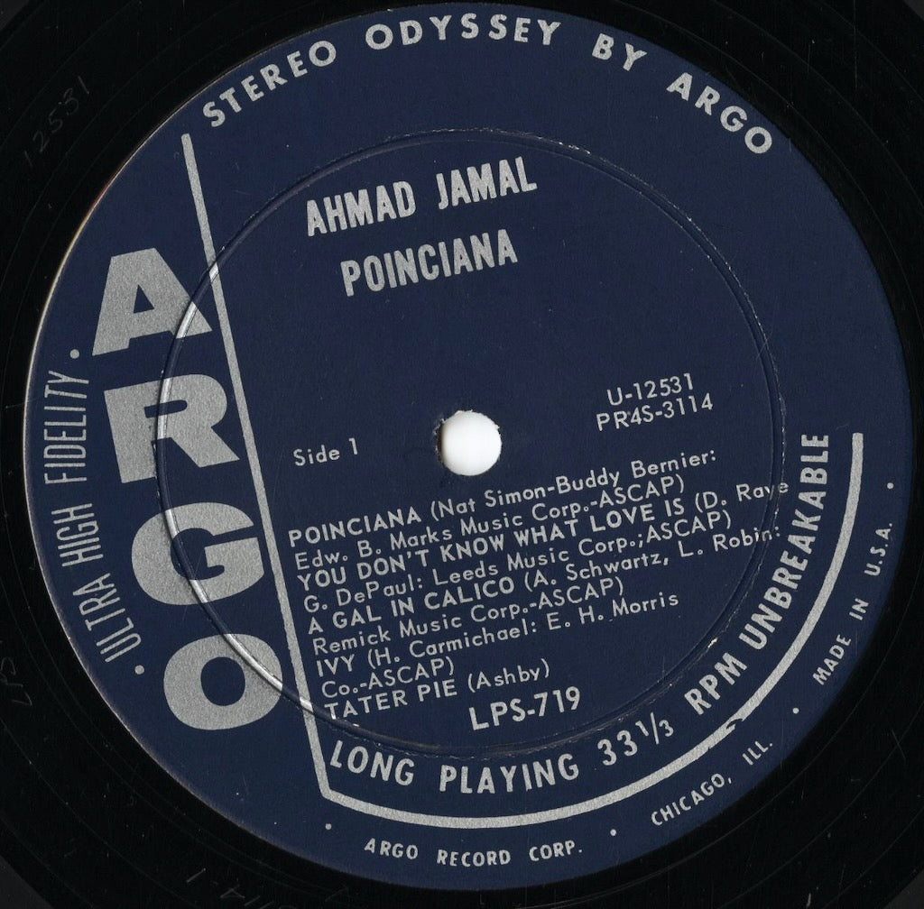 Ahmad Jamal – Poinciana (LPS-719) LP 1963 US Cadet|中古LP