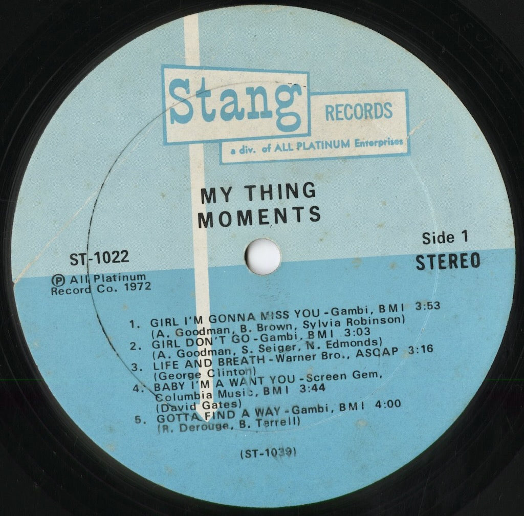 The Moments - My Thing (ST-1022) 1972 US Stang|中古LP