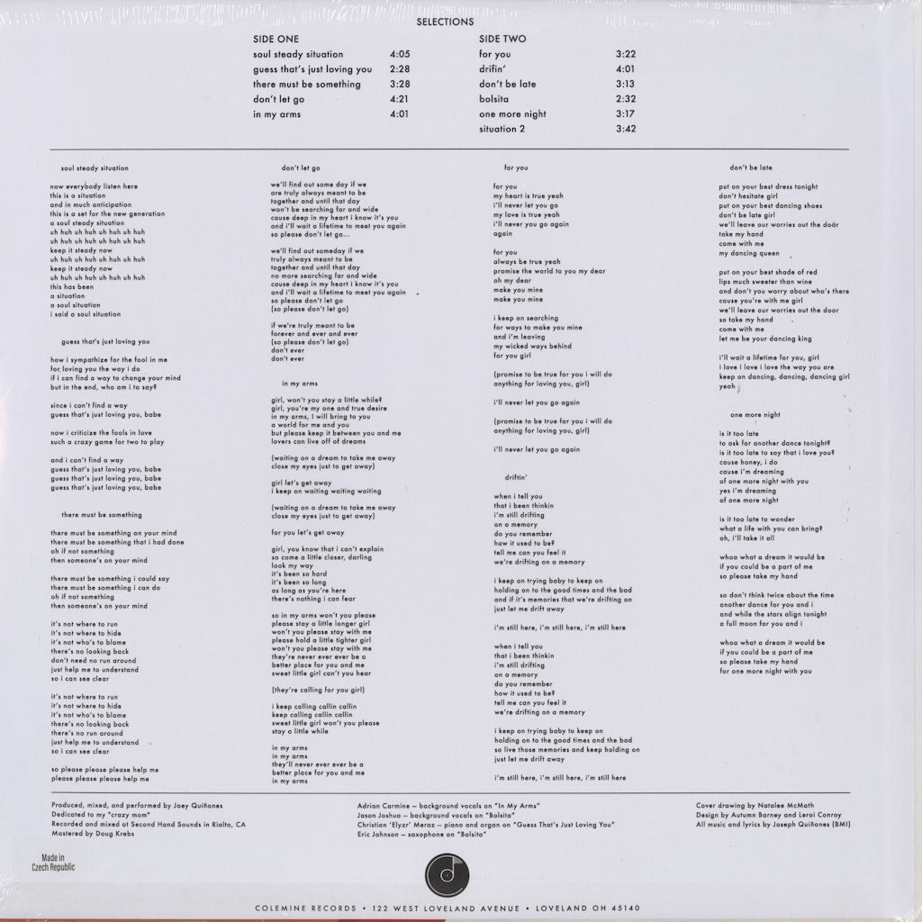Joey Quiñones – Inna Soul Steady Situation (CLMN 12047) 2026 US Colemine|新品LP