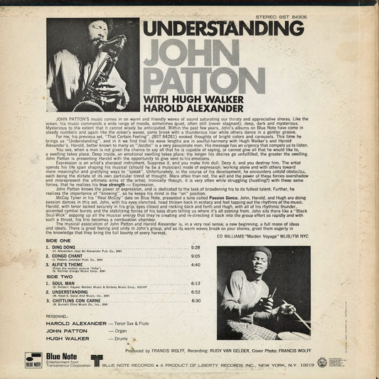 John Patton - Understanding (BST 84306) 1968 US Blue Note|中古LP