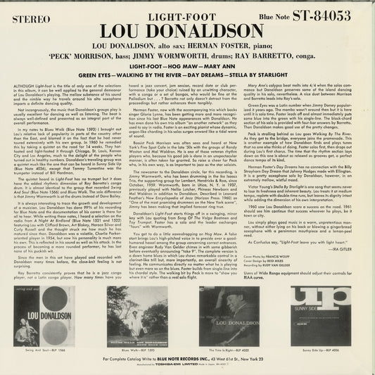 Lou Donaldson - Light-Foot (BN 4053) 1990 JPN Blue Note / 東芝EMI|中古LP