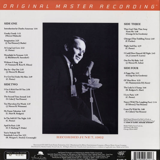 Frank Sinatra / フランク・シナトラ / Live In Paris - 180g 2LP (MFSL 2-312) 高音質 Mobile Fidelity盤