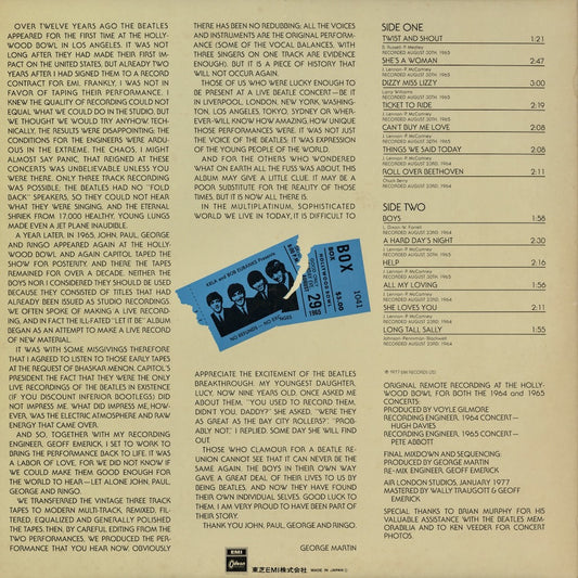 The Beatles - The Beatles At The Hollywood Bowl (EAS-80830) LP 1977 JPN Odeon|中古LP