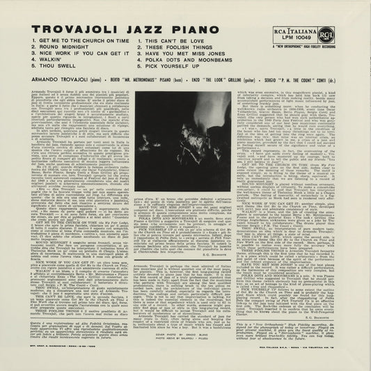 Armando Trovajoli - Trovajoli Jazz Piano (BVJJ-2883) 1994 JPN RCA|中古LP