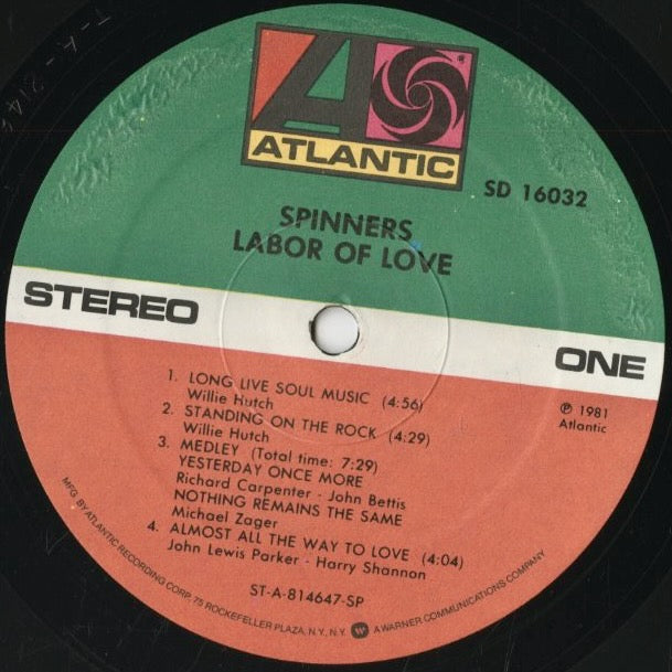 Spinners - Labor Of Love (SD 16032) LP 1981 US Atlantic|中古LP